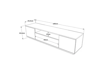 Anari Tv-bänk 180 cm med Hylla - Antracit/Natur - Möbler - Vardagsrum - Tv-möbler & mediamöbler - Tv-bänkar