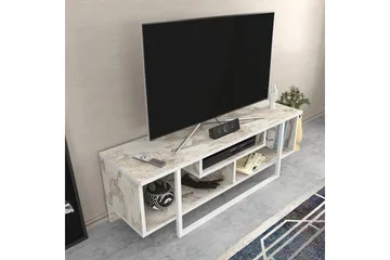Andifli Golvstående Tv Bänk 120 cm med Förvaring i Trä - Marmorbeige - Möbler - Vardagsrum - Tv-möbler & mediamöbler - Tv-bänkar