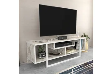 Andifli Golvstående Tv Bänk 120 cm med Förvaring i Trä - Marmorbeige - Möbler - Vardagsrum - Tv-möbler & mediamöbler - Tv-bänkar