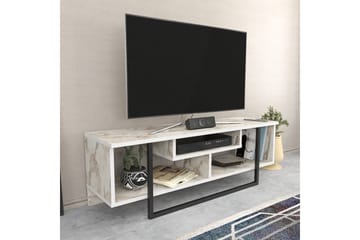 Andifli Golvstående Tv-bänk 120 cm med Förvaring i Trä med Metallunderrede - Vit - Möbler - Vardagsrum - Tv-möbler & mediamöbler - Tv-bänkar