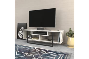 Andifli Golvstående Tv-bänk 120 cm med Förvaring i Trä med Metallunderrede - Vit - Möbler - Vardagsrum - Tv-möbler & mediamöbler - Tv-bänkar