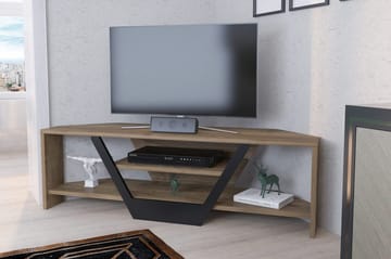 Andifli Golvstående Tv Bänk 120 cm med Förvaring i Valnöt - Brun - Möbler - Vardagsrum - Tv-möbler & mediamöbler - Tv-bänkar