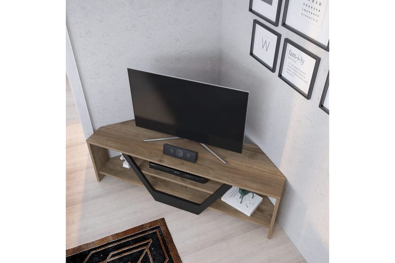 Andifli Golvstående Tv Bänk 120 cm med Förvaring i Valnöt - Brun - Möbler - Vardagsrum - Tv-möbler & mediamöbler - Tv-bänkar