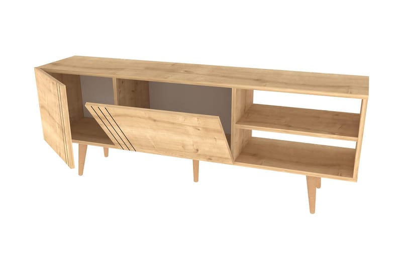 Andifli Golvstående TV-bänk 160 cm med Förvaring i Ek - Beige - Möbler - Vardagsrum - Tv-möbler & mediamöbler - Tv-bänkar