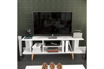 Andifli Golvstående Tv Bänk 160 cm med Förvaring i Målat Trä - Vit - Möbler - Vardagsrum - Tv-möbler & mediamöbler - Tv-bänkar
