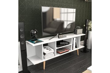 Andifli Golvstående Tv Bänk 160 cm med Förvaring i Målat Trä - Vit - Möbler - Vardagsrum - Tv-möbler & mediamöbler - Tv-bänkar