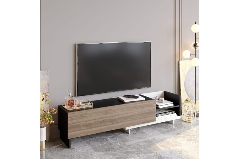 Andifli Golvstående Tv Bänk 165 cm med Förvaring i Målat Trä - Antracit - Möbler - Vardagsrum - Tv-möbler & mediamöbler - Tv-bänkar