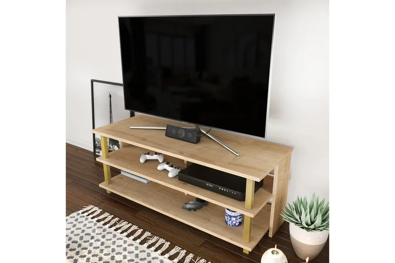 Andifli Tv-bänk 120x47,4 cm - Guld - Möbler - Vardagsrum - Tv-möbler & mediamöbler - Tv-bänkar