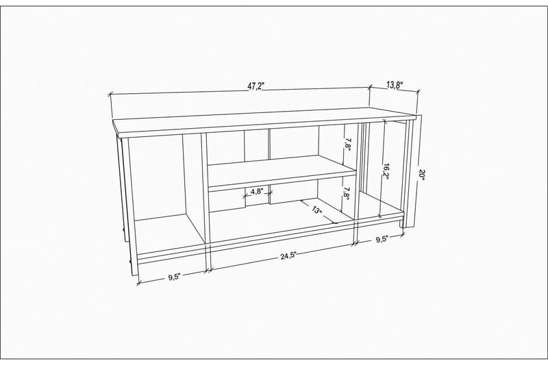 Andifli Tv-bänk 120x50,8 cm - Antracit - Möbler - Vardagsrum - Tv-möbler & mediamöbler - Tv-bänkar