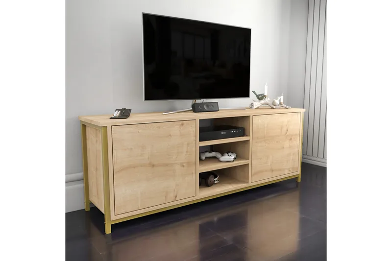 Andifli Tv-bänk 140x50,8 cm - Guld - Möbler - Vardagsrum - Tv-möbler & mediamöbler - Tv-bänkar