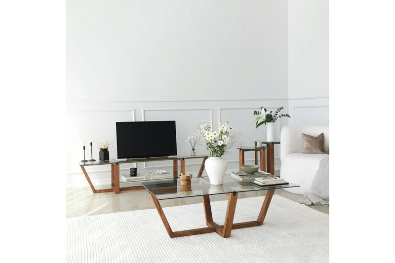 Andifli Tv-bänk 158x35 cm - Brun - Möbler - Vardagsrum - Tv-möbler & mediamöbler - Tv-bänkar