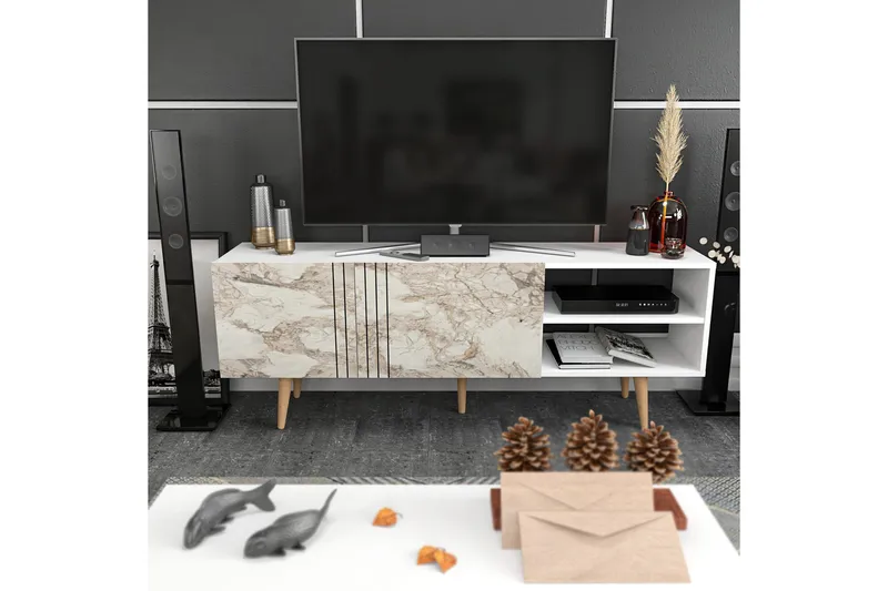 Andifli Tv-bänk 160x38,6 cm, Vit