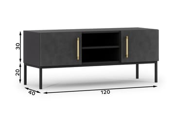 Anjal Golvstående TV Bänk 120 cm med Förvaring i Målat Trä - Antracit - Möbler - Vardagsrum - Tv-möbler & mediamöbler - Tv-bänkar