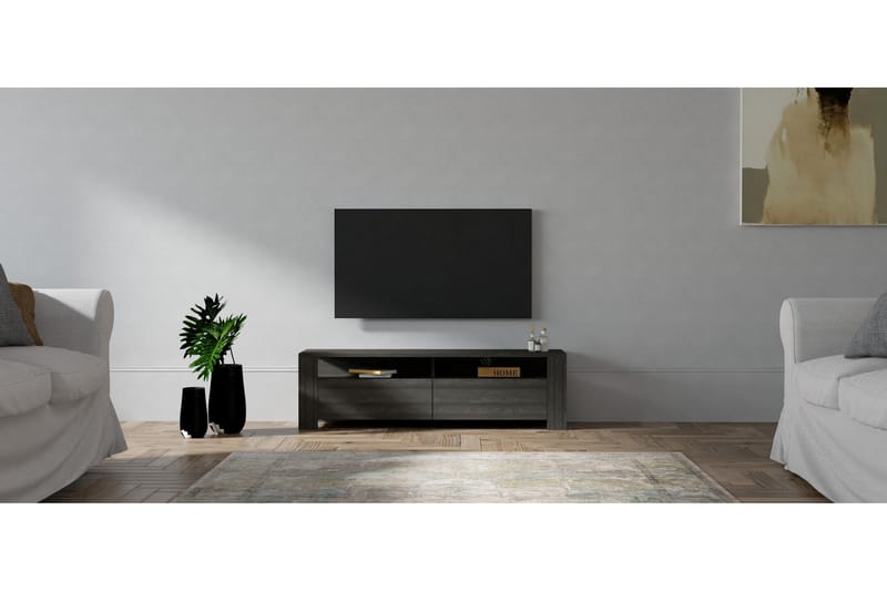 ANRON Tv-bänk 140 cm Antracit - Tv-bänkar