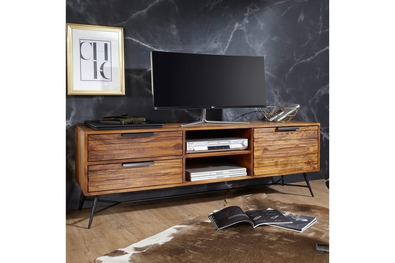 ANTASIA TV-Bänk 160 cm Brun - Möbler - Vardagsrum - Tv-möbler & mediamöbler - Tv-bänkar