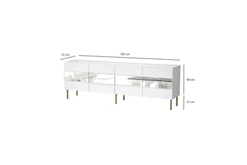 Arioch Golvstående TV Bänk 180 cm med Förvaring i Målat Trä - Vit - Möbler - Vardagsrum - Tv-möbler & mediamöbler - Tv-bänkar