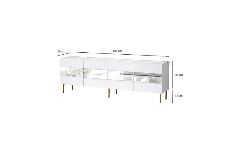 Arioch Tv-bänk 180 cm - Guld - Möbler - Vardagsrum - Tv-möbler & mediamöbler - Tv-bänkar