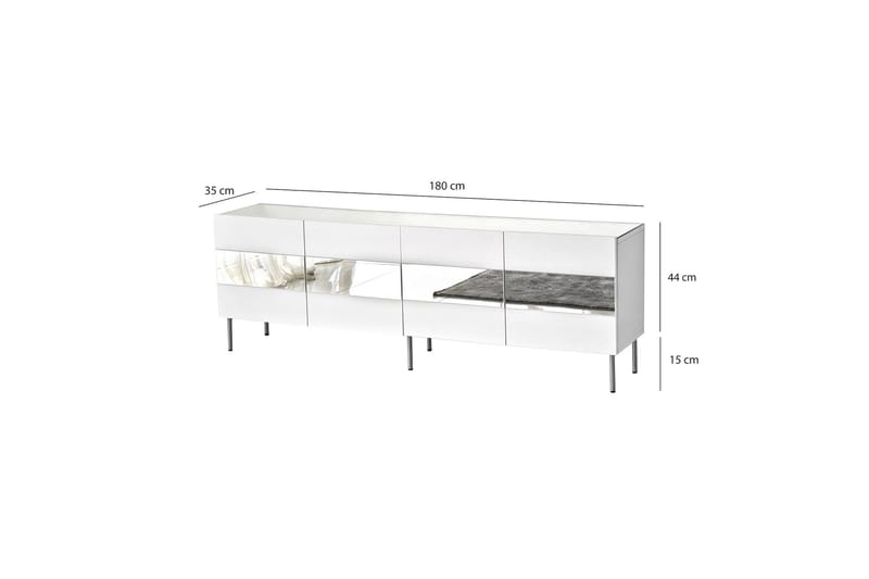 Arioch Tv-bänk 180 cm - Silver - Möbler - Vardagsrum - Tv-möbler & mediamöbler - Tv-bänkar