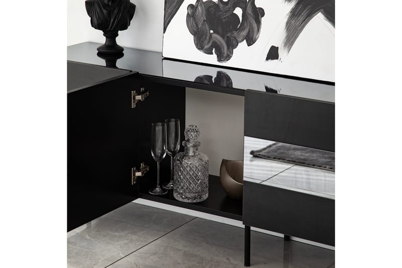 Arioch Tv-bänk 180 cm - Svart - Möbler - Vardagsrum - Tv-möbler & mediamöbler - Tv-bänkar