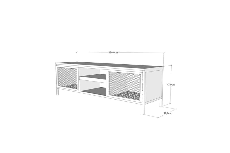 ARKFELD TV-Bänk 150 cm Ek/Svart - Möbler - Vardagsrum - Tv-möbler & mediamöbler - Tv-bänkar