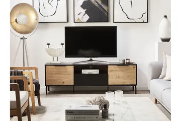 Arkley TV-bänk 160x41 cm - Svart/Ljusbrun - Möbler - Vardagsrum - Tv-möbler & mediamöbler - Tv-bänkar