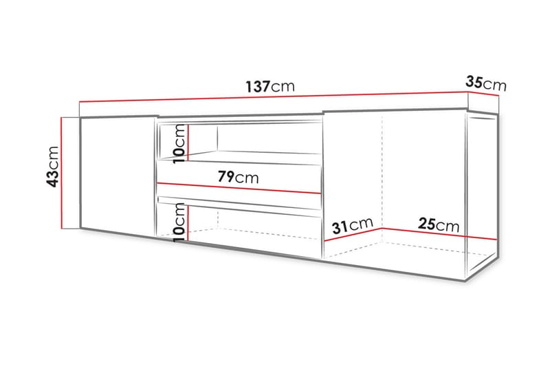 ASHBURTON TV-bänk 137 cm Ek - Ek - Möbler - Vardagsrum - Tv-möbler & mediamöbler - Tv-bänkar