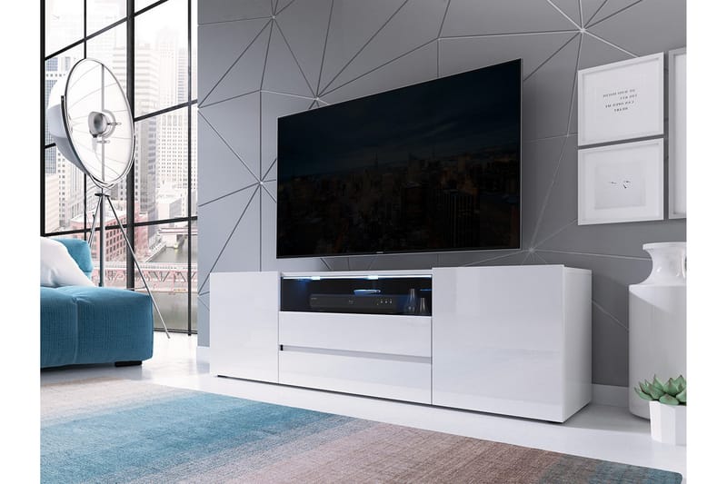 ASHBURTON TV-bänk 137 cm Vit - Vit - Möbler - Vardagsrum - Tv-möbler & mediamöbler - Tv-bänkar