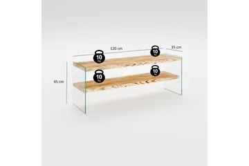 Assanisa Tv-bänk 120 cm - Natur/Svart - Möbler - Vardagsrum - Tv-möbler & mediamöbler - Tv-bänkar