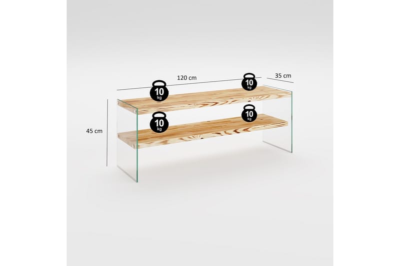 Assanisa Tv-bänk 120 cm - Natur/Svart - Möbler - Vardagsrum - Tv-möbler & mediamöbler - Tv-bänkar