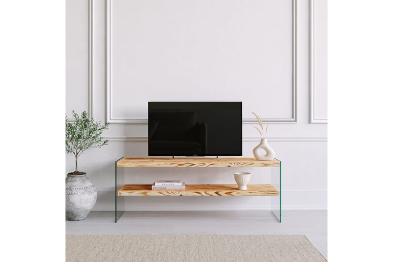 Assanisa Tv-bänk 120 cm - Natur/Svart - Möbler - Vardagsrum - Tv-möbler & mediamöbler - Tv-bänkar