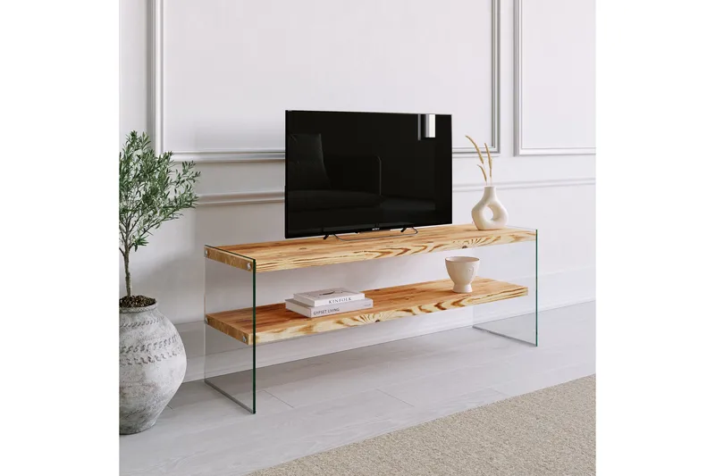 Assanisa Tv-bänk 120 cm, Natur/Svart