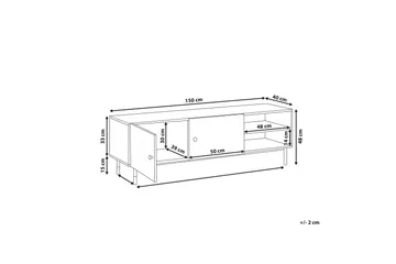 Assaria TV-bänk 150x40 cm - Svart/Ljust Trä - Möbler - Vardagsrum - Tv-möbler & mediamöbler - Tv-bänkar