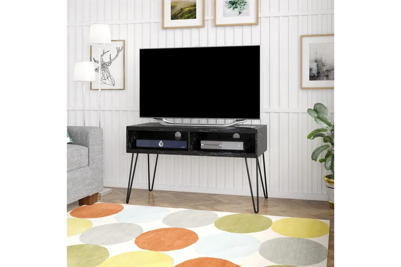 Athena Tv-bänk 107x50 cm Svart/Marmormönster - Novogratz - Möbler - Vardagsrum - Tv-möbler & mediamöbler - Tv-bänkar