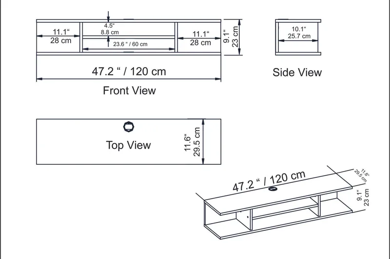 Avvakko TV-bänk 135 cm - Vit - Möbler - Vardagsrum - Tv-möbler & mediamöbler - Tv-bänkar