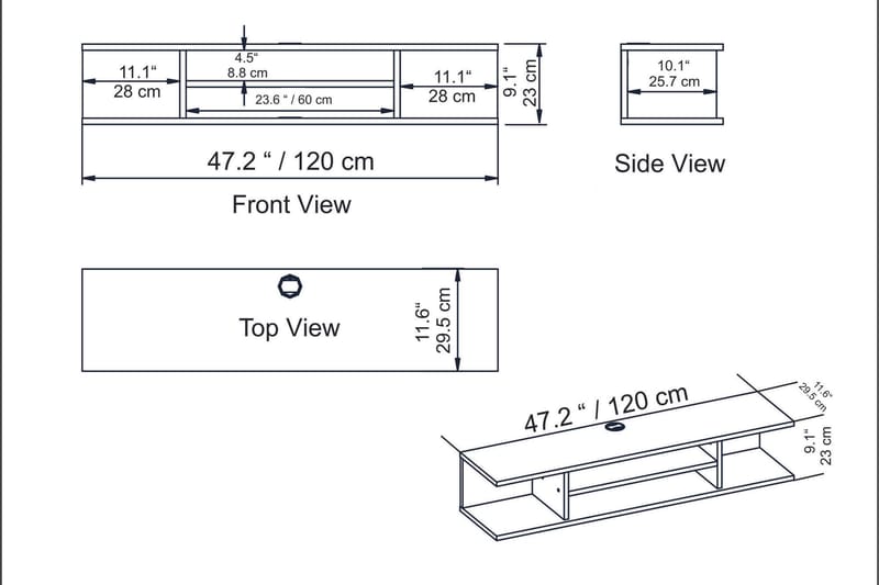 Avvakko TV-bänk 135 cm - Vit - Möbler - Vardagsrum - Tv-möbler & mediamöbler - Tv-bänkar