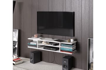 Avvakko Väggmonterad TV-bänk 135 cm med Förvaring i Målat Trä - Vit - Möbler - Vardagsrum - Tv-möbler & mediamöbler - Tv-bänkar