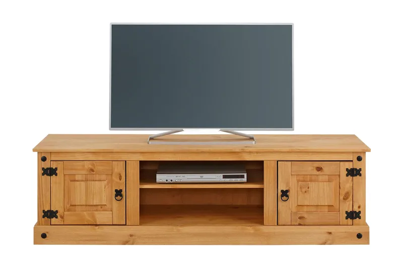 Ayala Golvstående Tv Bänk 160 cm med Förvaring i Furu, Brun