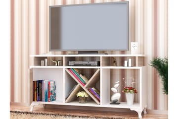 Ayaze Golvstående TV Bänk 120 cm med Förvaring i Målat Trä - Vit - Möbler - Vardagsrum - Tv-möbler & mediamöbler - Tv-bänkar