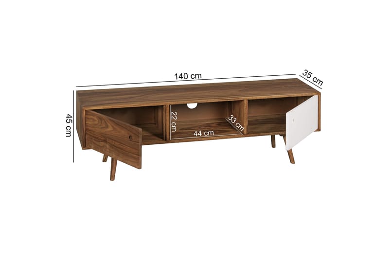 BALOR TV-Bänk 140 cm Brun - Möbler - Vardagsrum - Tv-möbler & mediamöbler - Tv-bänkar