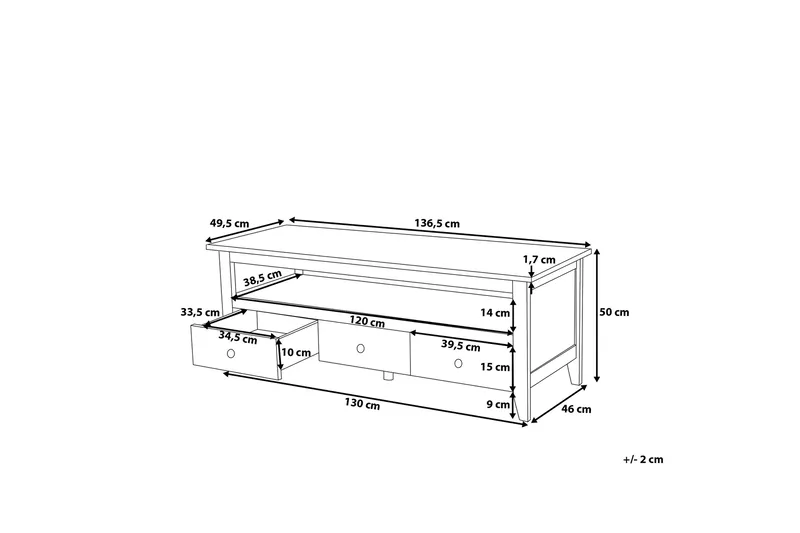 Berkeley Tv-Bänk 49,5x136,5 cm - Vit - Möbler - Vardagsrum - Tv-möbler & mediamöbler - Tv-bänkar