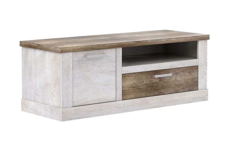 BESCH TV-Bänk 140 cm Brun/Vit - Möbler - Vardagsrum - Tv-möbler & mediamöbler - Tv-bänkar