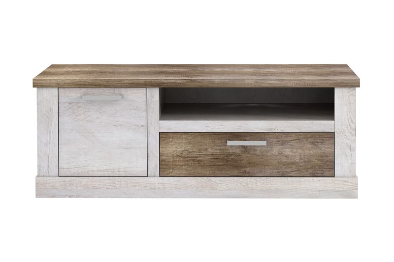 BESCH TV-Bänk 140 cm Brun/Vit - Möbler - Vardagsrum - Tv-möbler & mediamöbler - Tv-bänkar