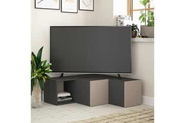 Bodsjö Hörn Tv Bänk 92 cm med Förvaring i Mörkt Trä - Antracitgrå - Möbler - Vardagsrum - Tv-möbler & mediamöbler - Tv-bänkar