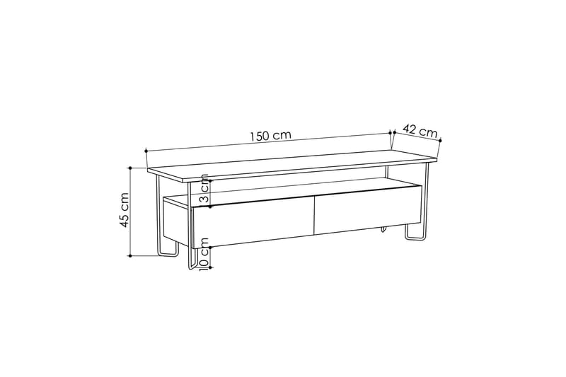 Bodsjö TV-Bänk 150 cm - Grå - Möbler - Vardagsrum - Tv-möbler & mediamöbler - Tv-bänkar