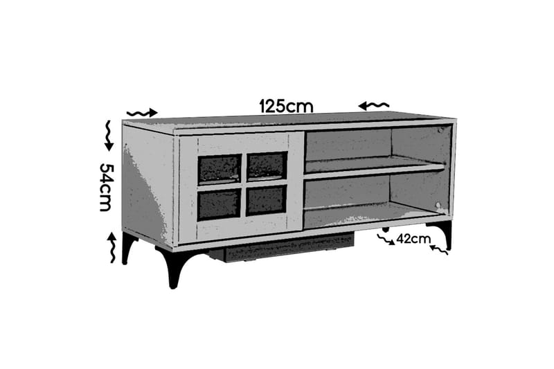 BRADLEY Tv-bänk 125 cm Ek - Ek - Tv-bänkar