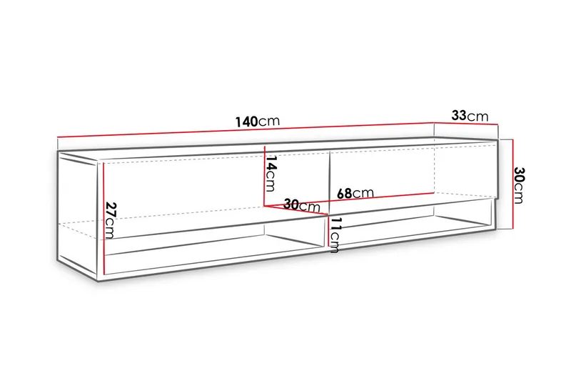 Brya TV-bänk 140 cm LED-belysning - Beige/Vit/RGB LED - Möbler - Vardagsrum - Tv-möbler & mediamöbler - Tv-bänkar