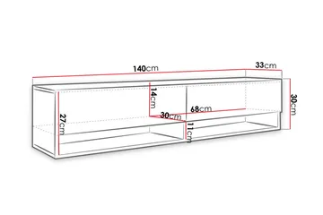 Brya TV-bänk 140 cm LED-belysning - Beige/Vit/RGB LED - Möbler - Vardagsrum - Tv-möbler & mediamöbler - Tv-bänkar