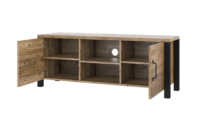 BULLERBO TV-bänk 147 cm Svart/Trä/Natur - Möbler - Vardagsrum - Tv-möbler & mediamöbler - Tv-bänkar