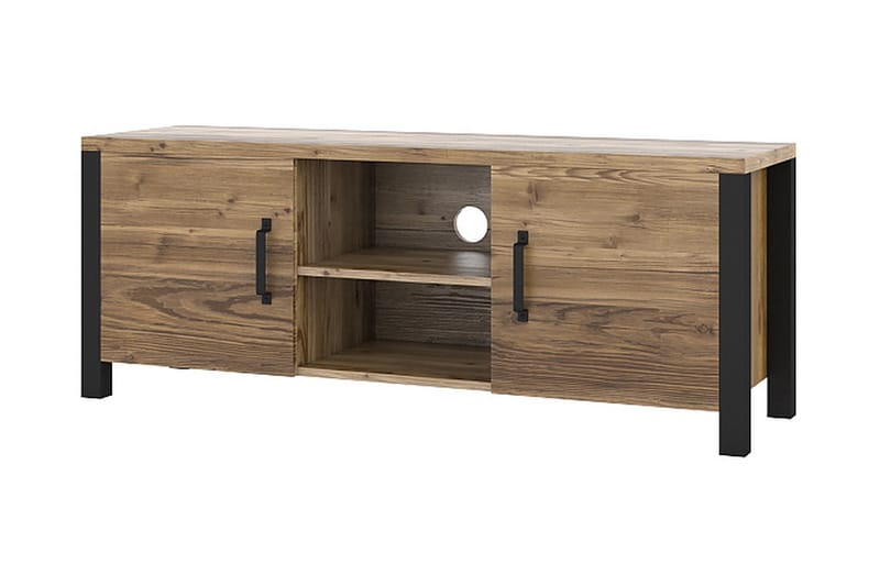 BULLERBO TV-bänk 147 cm Svart/Trä/Natur - Möbler - Vardagsrum - Tv-möbler & mediamöbler - Tv-bänkar