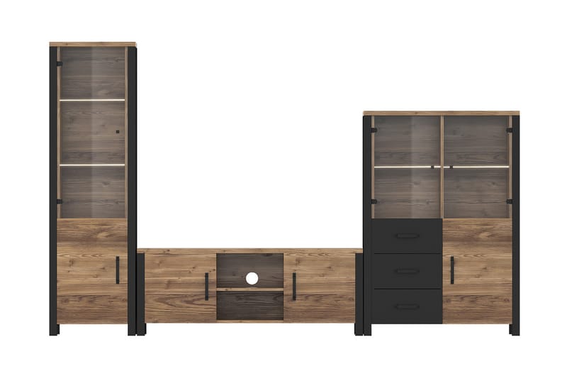 BULLERBO TV-bänk 147 cm Svart/Trä/Natur - Möbler - Vardagsrum - Tv-möbler & mediamöbler - Tv-bänkar
